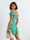 Сукня А-силуету зелена в квітковий принт | 6325989 | фото 2