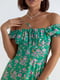 Сукня А-силуету зелена в квітковий принт | 6325989 | фото 4