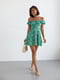 Сукня А-силуету зелена в квітковий принт | 6325989 | фото 6