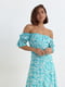 Сукня-сорочка бірюзова з принтом | 6326001 | фото 3