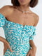 Сукня-сорочка бірюзова з принтом | 6326001 | фото 4
