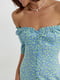 Платье-рубашка синее с принтом | 6326003 | фото 4