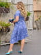 Платье А-силуэта голубое в горошек | 6327335 | фото 3
