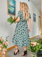 Платье А-силуэта оливковое в принт | 6327338 | фото 3