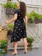 Платье А-силуэта черное в горошек | 6327341 | фото 3