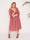 Платье А-силуэта розовое в принт | 6327426 | фото 2