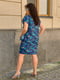 Платье-футляр синее в принт | 6327510 | фото 2