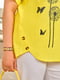 Блуза желтая с принтом льняная | 6327631 | фото 4