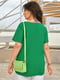 Блуза зеленая с принтом льняная | 6327632 | фото 4