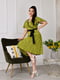 Сукня А-силуету зелена в принт | 6327726 | фото 2