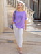 Блуза лавандового цвета с принтом | 6327774 | фото 2