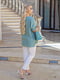 Блуза оливкового цвета с принтом | 6327775 | фото 3