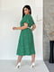 Платье-рубашка зеленое в принт | 6327791 | фото 7