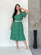 Платье-рубашка зеленое в принт | 6327791 | фото 4
