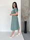 Сукня-сорочка оливкового кольору в принт | 6327794 | фото 5