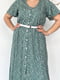 Сукня-сорочка оливкового кольору в принт | 6327794 | фото 7