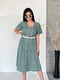 Сукня-сорочка оливкового кольору в принт | 6327794 | фото 3
