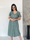 Сукня-сорочка оливкового кольору в принт | 6327794 | фото 4