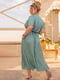 Сукня А-силуету зелена в принт | 6327818 | фото 2