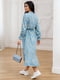 Платье А-силуэта  голубое с цветочным принтом | 6327911 | фото 7
