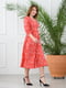 Платье А-силуэта красное с принтом | 6327931 | фото 2