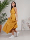 Платье А-силуэта серо-янтарного цвета | 6327936 | фото 2