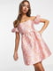 Платье А-силуэта розовое в цветочный принт | 6329683 | фото 2