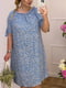 Сукня-футляр блакитна в принт | 6327443 | фото 5