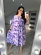 Платье А-силуэта фиолетовое в принт | 6327604