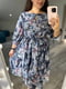 Платье А-силуэта серое в принт | 6327606 | фото 2