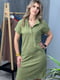 Платье-футболка оливкового цвета | 6329707 | фото 4