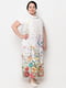 Платье белое с цветочным принтом | 6330098 | фото 2