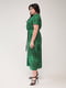 Платье А-силуэта зеленое с принтом | 6330290 | фото 2