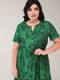 Сукня А-силуету зелена з принтом | 6330290 | фото 3