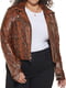 Куртка кожаная коричневая в принт | 6330326 | фото 3