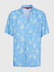 Рубашка голубая с пальмовым принтом | 6330390 | фото 4