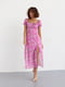 Сукня А-силуету рожева з квітковим принтом | 6331254 | фото 5