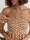 Сукня А-силуету помаранчева у дрібні квіти з відкритими плечима | 6331259 | фото 8