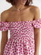Сукня А-силуету рожева в дрібні квіти з відкритими плечима | 6331260 | фото 2