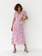 Платье А-силуэта розовое с анималистическим принтом | 6331270 | фото 6