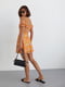 Платье А-силуэта оранжевое в цветочный принт | 6325990 | фото 3