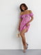 Платье А-силуэта розовое в цветочный принт | 6325991 | фото 3