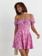 Платье А-силуэта розовое в цветочный принт | 6325991 | фото 4
