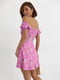 Платье А-силуэта розовое в цветочный принт | 6325991 | фото 5