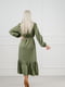 Сукня А-силуету кольору хакі | 6331386 | фото 4