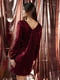 Платье-мини бордовое с пайетками | 6331411 | фото 4
