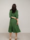 Платье А-силуэта зеленое с принтом | 6331428 | фото 4