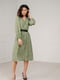 Сукня А-силуету оливкова з принтом | 6331445 | фото 2