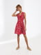 Сукня А-силуету червона з квітковим принтом | 6331703 | фото 2