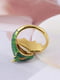 Красивое женское кольцо с зеленой эмалью “Дракон” | 6332812 | фото 4